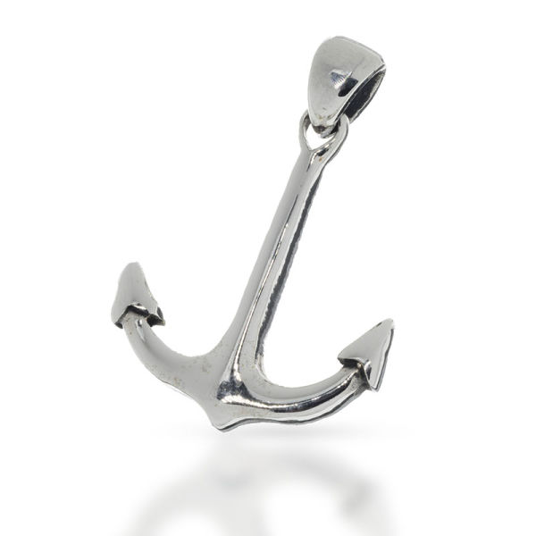 925 Sterling Silberanhänger - Anker "Ahoi"
