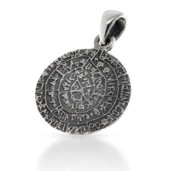Runenamulett mit konzentrischen Zeichenringen aus 925er Silber