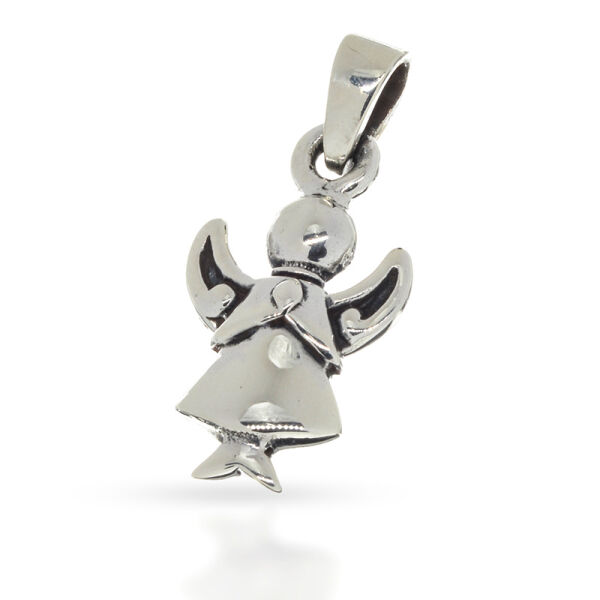 925 Sterling Silver Pendant – Small Chris Angel with Halo