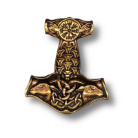 Bronzeanhänger - Thors Hammer mit Steinbock