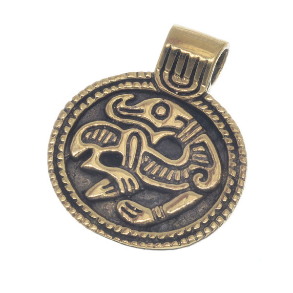 Bronzeamulett mit mystischem Zeichen