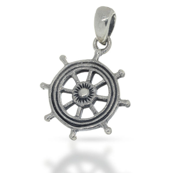 925 Sterling Silberanhänger - Kleines Steuerrad "Nick"