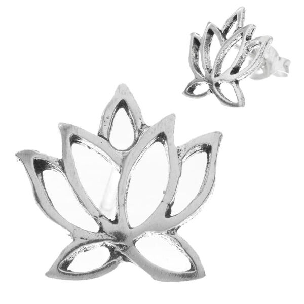 Silver earrings - Lotus flower
