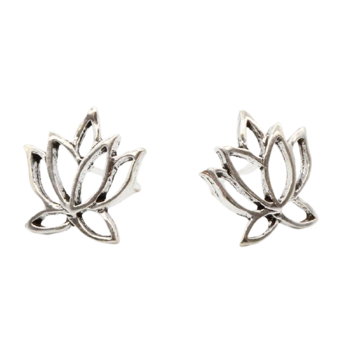 Silver earrings - Lotus flower