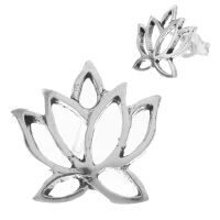 Silberohrschmuck - Lotusblüte