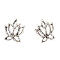 Silver earrings - Lotus flower