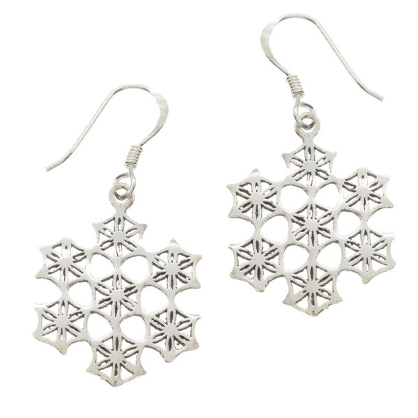 Silberohrschmuck - Schneeflocke