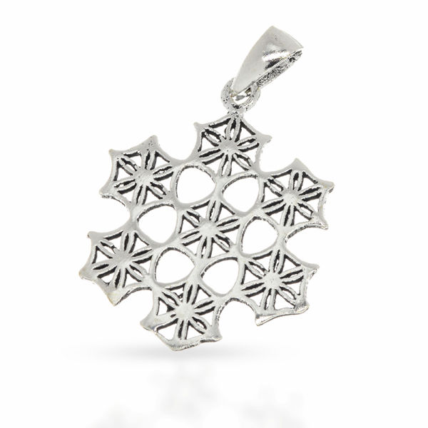 925 Sterling Silberanhänger - Schneeflocke