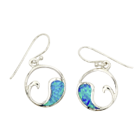 Ocean Waves "Praia da Falesia" With Synthetic Opal - 925 Sterling Silver