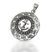 Anker-Amulett mit Runen und keltischem Rahmen aus 925er...