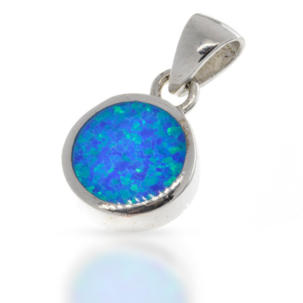925 Sterling Silberanhänger - Amulett "Anse Lazio" mit synthetischem Opal