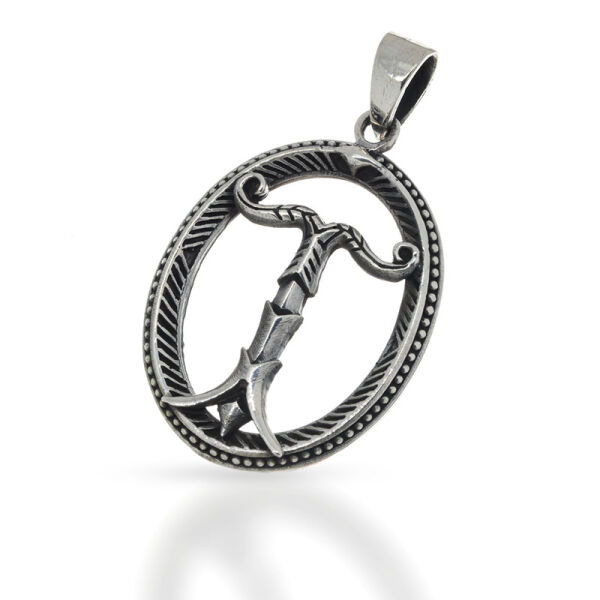 Irminsul Pendant in Open Decorative Frame in 925 Sterling Silver