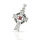 925 Sterling Silberanhänger - Keltenkreuz mit hellrotem Stein