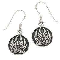925 Sterling Silver Drop Earrings – Wolf Claw with...