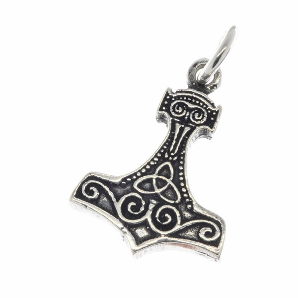 Thorshammer „Owl“ mit Eulenmaske und Triquetra aus 925er Silber