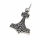 Thorshammer „Owl“ mit Eulenmaske und Triquetra aus 925er Silber