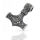 Thors Hammer with Midgard Serpent and Spiral Relief in 925 Sterling Silver