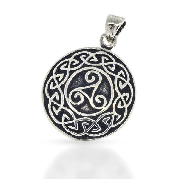 925 Sterling Silberanhänger - Triskele mit Unendlichkeitsknoten