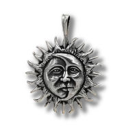 925 Sterling Silberanhänger - Sonne und Mond