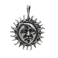 925 Sterling Silberanhänger - Sonne und Mond