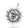 925 Silberanhänger – Sonne und Mond mit Strahlenkranz
