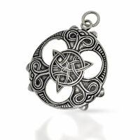 Large Triquetra Pendant with Spiral Ornaments in 925...