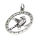 925 Sterling Silver Pendant - Runic Circle Hugin and Munin