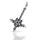 Inverted Gothic Cross with Pentagram Relief in 925 Sterling Silver