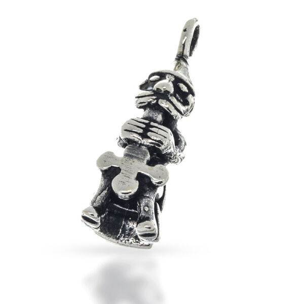Kleiner Thor-Anhänger als Figur mit Hammer aus 925er Silber