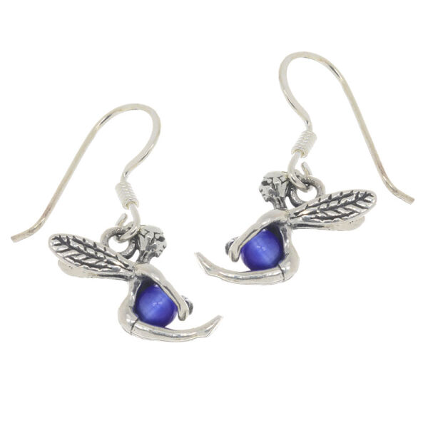 925 Sterling Silver Earrings - Fairy with Sphere