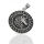 925 Sterling Silver Pendant - Wolf Emblem Runic Circle