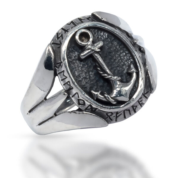 925 Sterling Silver Ring - Anchor "Nordic Runes" 64 (20,4 Ø) 10,7 US