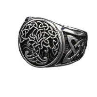 925 Sterling Silberring - Keltisches Symbol "Yggdrasil" 66 (21,0 Ø) 11,4 US
