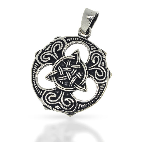 Triquetra-Anhänger mit Spiralrahmen aus 925er Silber