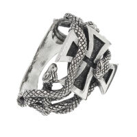 925 Sterling Silberring - Eisernes Kreuz "Schlangengrube" 67 (21,3 Ø) 11,8 US