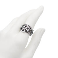 925 Sterling Silberring - Eisernes Kreuz "Schlangengrube" 67 (21,3 Ø) 11,8 US