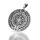 Aztekischer Sonnenstein-Anhänger mit Relief aus 925er Silber