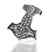 Thorshammer mit Vegvisir und Steinbockmotiven aus 925er...