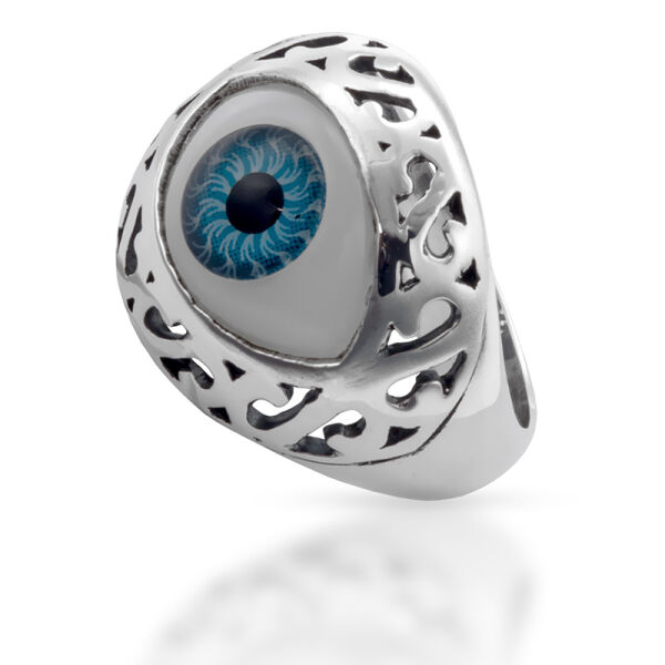 925 Sterling Silver Evil Eye Gothic “Blue” Ring