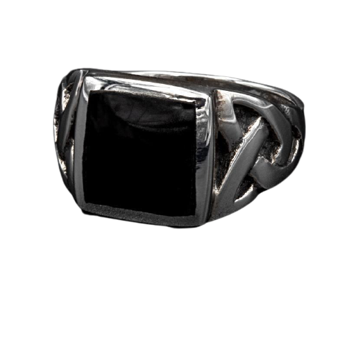 925 Sterling Silberring - Onyx Sigyns Loyalty 54 (17,2 Ø) 6,8 US