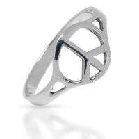 925 Sterling Silberring - Peace Symbol