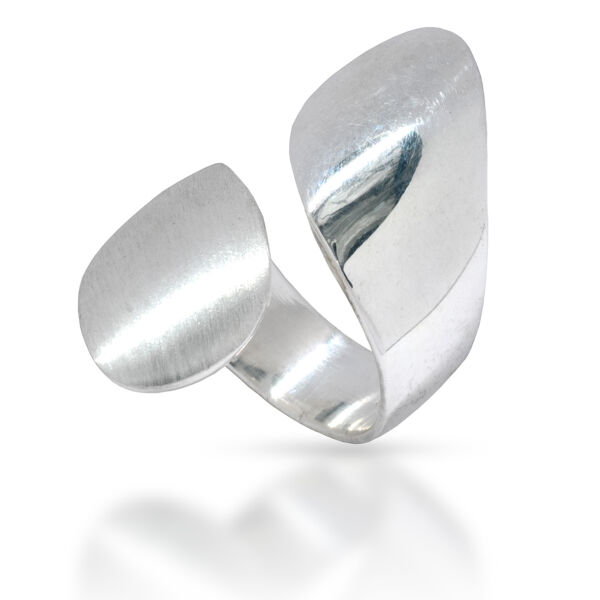 925 Sterling Silberring - Silver Fang - Mattiert und Poliert 56 (17,8 Ø) 7,6 US