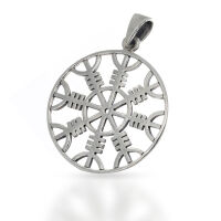 Yanka Helm of Awe Pendant in Circular Frame in 925...