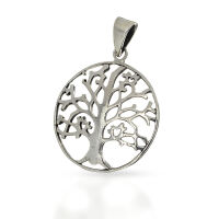 Tree of Life Pendant with Small Heart Leaves in 925...