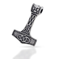 Elongated Thors Hammer with Interlocking Loops in 925...