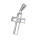 Stainless Steel Pendant – Open Cross with Round Centre Stone