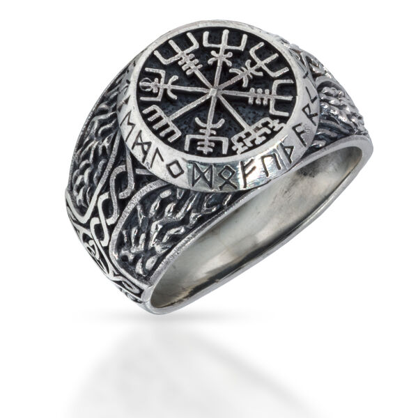 925 Sterling Silberring - Vegvisir 64 (20,4 Ø) 10,7 US