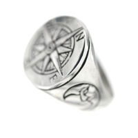 925 Sterling Silberring - Kompass "Fjord" 56 (17,8 Ø) 7,6 US