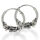 Bali Hoop Earrings “Vamira” in 925 Sterling Silver – Wave Motifs and Grooves (Pair)