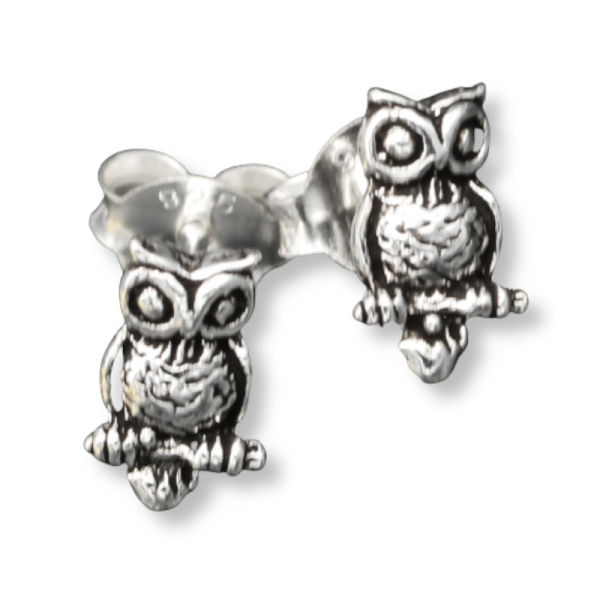 925 Sterling Silberohrstecker -  Eule